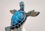 Blue Sea Turtle Figurine on Coral Painted Resin (1 turtle approx. 5+ inches) Blue Painted Resin Turtle Figure for coastal home décor!