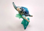 Blue Sea Turtle Figurine on Wave Painted Resin (1 turtle approx. 5+ inches) Blue Painted Resin Turtle on Wave for coastal home décor!