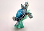 Blue Sea Turtle Figurine on Wave Painted Resin (1 turtle approx. 5+ inches) Blue Painted Resin Turtle on Wave for coastal home décor!