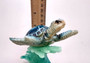 Blue Sea Turtle Figurine on Wave Painted Resin (1 turtle approx. 5+ inches) Blue Painted Resin Turtle on Wave for coastal home décor!