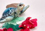 Blue Sea Turtle Figurine on Wave Painted Resin (1 turtle approx. 5+ inches) Blue Painted Resin Turtle on Wave for coastal home décor!
