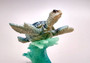Blue Sea Turtle Figurine on Wave Painted Resin (1 turtle approx. 5+ inches) Blue Painted Resin Turtle on Wave for coastal home décor!