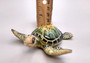Green Sea Turtle Figurine Painted Resin (One figure approx. 3+ inches long) Green Painted Resin Sea Turtle Figure for coastal home décor!