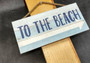 Beach Sign To The Beach Weathered Painted Wood (1 sign approx. 10 inches long) Beach Arrow Sign for coastal home entryway wall decoration!