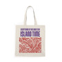 This Bag Is On Island Time Canvas Tote Purple And Rust (Natural Cotton Canvas Tote Bag by Seashell Mart & Emporium)