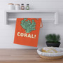 Don't Fear the Coral Poly or Cotton Tea Towel (18x30 inch Poly or Cotton Tea Towel by Seashell Mart & Emporium)