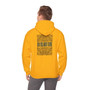 On Island Time Tiki Style Hoodie Navy and Brown (Unisex Heavy Blend Hooded Sweatshirt By Seashell Mart And Emporium)