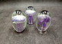 Jellyfish Glass Egg Purple Paperweight Glows (1 figurine approx. 3.5 in tall). Copyright 2025 SeaShellSupply.com.