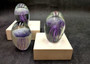 Jellyfish Glass Egg Purple Paperweight Glows (1 figurine approx. 3.5 in tall). Copyright 2025 SeaShellSupply.com.