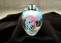 Jellyfish Glass Egg Light Blue Pink Paperweight Glow In The Dark (1 figurine approx. 3.5 inches tall). Copyright 2025 SeaShellSupply.com.