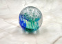 Hand Blown Glass Ocean Wave Ball Paperweight (1 ornament approx. 3.25 inches tall) Copyright 2025 SeaShellSupply.com.