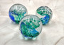 Hand Blown Glass Ocean Wave Ball Paperweight (1 ornament approx. 3.25 inches tall) Copyright 2025 SeaShellSupply.com.