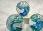 Hand Blown Glass Ocean Wave Ball Paperweight (1 ornament approx. 3.25 inches tall) Copyright 2025 SeaShellSupply.com.