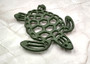 Cast Iron Sea Turtle Green Metal Trivet (1 trivet approx. 7+ inches wide) Green Metal Sea Turtle Trivet adds coastal charm & protection! Copyright 2025 SeaShellSupply.com.