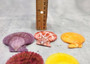 Scallop Seashell Halves Red Yellow Purple Pecten Nobilis (5 shell halves approx. 2.25+ inches) Copyright 2025 SeaShellSupply.com.