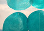 Turquoise Capiz Shell Flat Wind Chime (1 Chime approx. 13 x 16 inches) Turquoise Capiz Shell Flat Wind Chime for beachside home charm! Copyright 2025 SeaShellSupply.com.