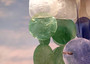 Blue Green White Capiz Shell Wind Chime (1 chime approx. 18 x 5 inches) Blue Green White Capiz Shell Wind Chime for coastal home decoration!