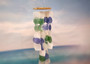 Blue Green White Capiz Shell Wind Chime (1 chime approx. 18 x 5 inches) Blue Green White Capiz Shell Wind Chime for coastal home decoration!