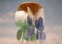 Blue Green White Capiz Shell Wind Chime (1 chime approx. 18 x 5 inches) Blue Green White Capiz Shell Wind Chime for coastal home decoration!