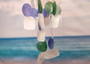 Blue Green White Capiz Shell Wind Chime (1 chime approx. 18 x 5 inches) Blue Green White Capiz Shell Wind Chime for coastal home decoration!