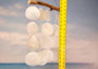 White Capiz Shell Flat Wind Chime (1 chime approx. 14 x 12 inches) Natural White Round Cut Capiz Shell Wind Chime for coastal home décor! Copyright 2025 SeaShellSupply.com.