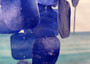 Blue Capiz Round Cut Seashell Wind Chime (1 chime approx. 18 x 5 inches) Round Dark Blue Capiz Shell Wind Chime for coastal home decoration!
