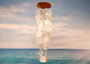 White Circle and Square Capiz Wind Chime Chandelier (1 chime approx. 20 x 5.25 inches) Natural Capiz Wind Chime for coastal home décor!