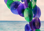 Purple Green Spiral Capiz Shell WInd Chime (1 Chime approx. 23 x 5 inches) Green Purple Capiz Wind Chime brings beachside charm to any home!