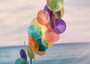 Rainbow Spiral Round Cut Capiz Wind Chime (1 chime approx. 25 x 5 inches) Colorful Capiz Shell Wind Chime adding coastal charm to any home!