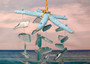Ocean Blue Starfish Beach Glass Wind Chime Chandelier (1 chime approx. 8 x 4 inches) Starfish Seaglass Wind Chime for coastal home décor!