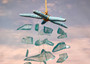 Ocean Blue Starfish Beach Glass Wind Chime Chandelier (1 chime approx. 8 x 4 inches) Starfish Seaglass Wind Chime for coastal home décor!