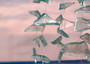 Ocean Blue Starfish Beach Glass Wind Chime Chandelier (1 chime approx. 8 x 4 inches) Starfish Seaglass Wind Chime for coastal home décor! Copyright 2025 SeaShellSupply.com.