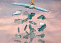Ocean Blue Starfish Beach Glass Wind Chime Chandelier (1 chime approx. 8 x 4 inches) Starfish Seaglass Wind Chime for coastal home décor!