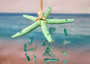 Green Starfish Hanging Beach Glass Wind Chime (1 chime approx. 10 x 5 inches) Green Starfish Seaglass Wind Chime for coastal home décor!