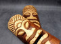 Large Unpainted Wooden Tropical Tiki Mask with Sun Crown (1 mask approx. 12 inches tall) Natural Unfinished Tiki Mask hanging wall decor!