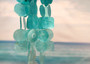 Turquoise Capiz Shell Wind Chime (1 Chime approx. 20 x 5.5 inches) Turquoise Capiz Wind Chime for beachside home charm!