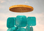 Turquoise Capiz Shell Wind Chime (1 Chime approx. 20 x 5.5 inches) Turquoise Capiz Wind Chime for beachside home charm!