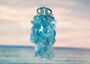 Turquoise Capiz Shell Wind Chime Chandelier (1 Chime approx. 10 x 5 inches) Turquoise Capiz Shell Wind Chime for beachside home charm!