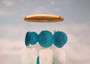 Aqua White Green Capiz Wind Chime (1 chime approx. 18 x 5.5 inches) Circle Square White Aqua Capiz Wind Chime for coastal home decoration!