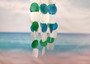 Aqua White Green Capiz Wind Chime (1 chime approx. 18 x 5.5 inches) Circle Square White Aqua Capiz Wind Chime for coastal home decoration! Copyright 2025 SeaShellSupply.com.