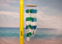Aqua White Green Capiz Wind Chime (1 chime approx. 18 x 5.5 inches) Circle Square White Aqua Capiz Wind Chime for coastal home decoration!
