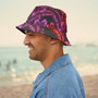 Purple Red Black Vibrant Floral Bucket Hat, Summer Hat, Festival Accessory, Beachwear, Gift for Her, Outdoor Hat - Large Sizes Available