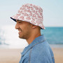 Beachy Shell Print Bucket Hat, Summer Accessory, Vacation Sun Hat, Gift for Beach Lovers, Cute Outdoor Hat - Large Sizes Available