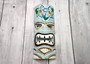 Tropical Flower Tiki Mask Large Painted Aqua (1 mask approx. 12 inch tall) Painted Wood Tiki Mask hanging surfside home decoration! Copyright 2025 SeaShellSupply.com.