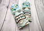 Tropical Flower Tiki Mask Large Painted Aqua (1 mask approx. 12 inch tall) Painted Wood Tiki Mask hanging surfside home decoration! Copyright 2025 SeaShellSupply.com.