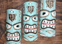 Tropical Turtle Tiki Mask Large Painted Aqua (1 mask approx. 12 inch tall) Painted Wood Turtle Tiki Mask hanging surfside home decoration! Copyright 2025 SeaShellSupply.com.
