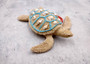 Sandy Sea Turtle Figure With Seashells Net Starfish (1 turtle approx. 5+ inches) Sand Texture Resin Cast Sea Turtle Figure for home decor! Copyright 2025 SeaShellSupply.com.