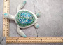 Sea Turtle Blue Green Glass Mosaic Shell Figurine (1 figure approx. 6.25+ inches long) Glass Mosaic Shell Sea Turtle Figure for home decor! Copyright 2025 SeaShellSupply.com.