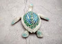 Sea Turtle Blue Green Glass Mosaic Shell Figurine (1 figure approx. 6.25+ inches long) Glass Mosaic Shell Sea Turtle Figure for home decor! Copyright 2025 SeaShellSupply.com.