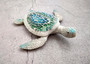 Sea Turtle Blue Green Glass Mosaic Shell Figurine (1 figure approx. 6.25+ inches long) Glass Mosaic Shell Sea Turtle Figure for home decor! Copyright 2025 SeaShellSupply.com.